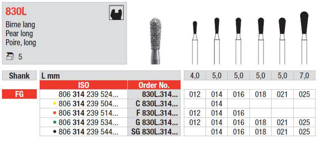 Diamantbor pære lang 830L FG 016