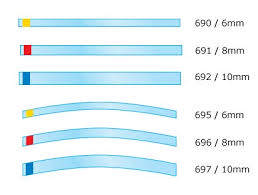 Plaststrips buede 6mm gul ende 695