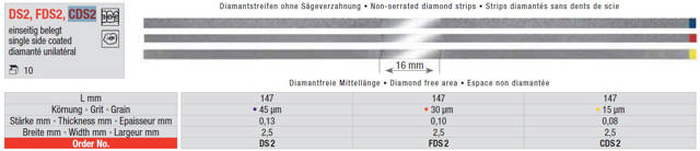 Edenta diamantstrips 2,5mm ensidig gul CDS2