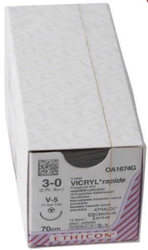 Ethicon vicryl sutur OA1674G  V-5/3-0 rød