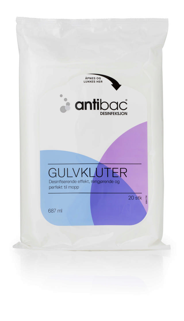 Antibac gulvwipes m/sæbe 42 x 22cm 601657