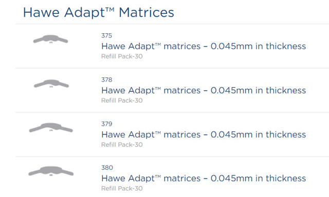 Hawe matricer molar 1 bue 0,045mm 379