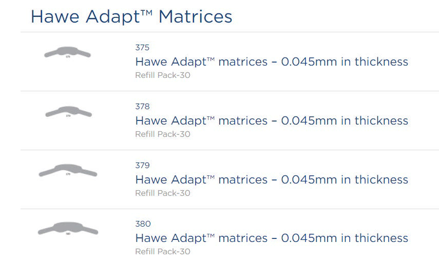 Hawe matricer molar 2 buer 0,045mm 380