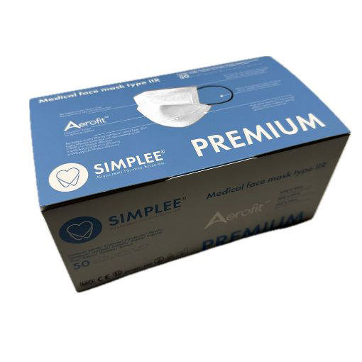 Simplee Premium Aerofit mundbind type IIR m/elastik hvid