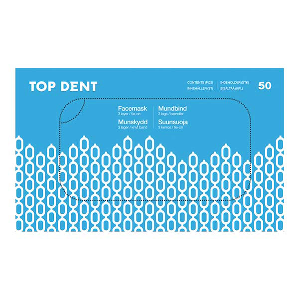 TopDent mundbind type II m/bændler, blå
