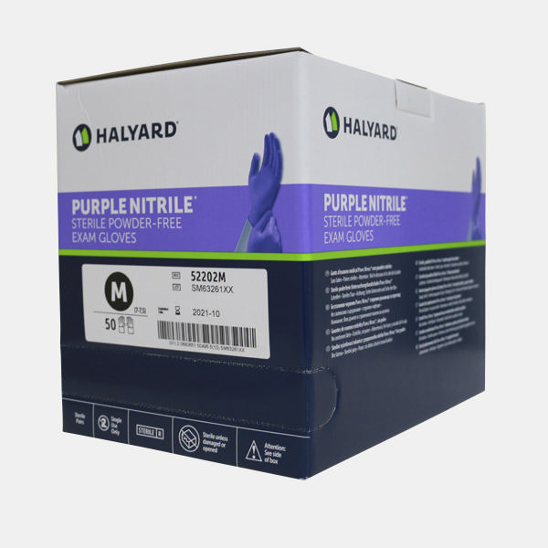 Purple Nitrile handsker, sterile, str. M, 50 par