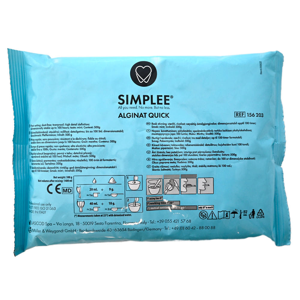 Simplee alginat Quick blå 500g  156203