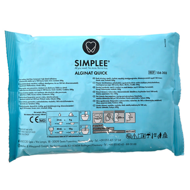 Simplee alginat Quick blå 500g  156203