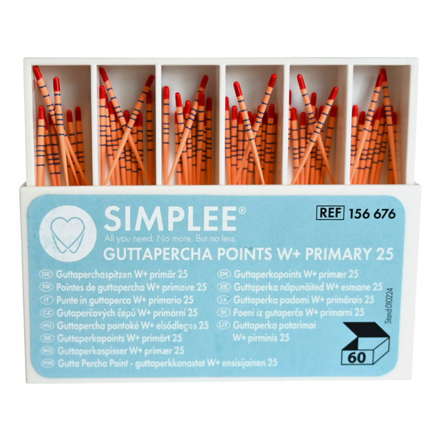 Simplee W+ Gold Guttaperka points Primær rød