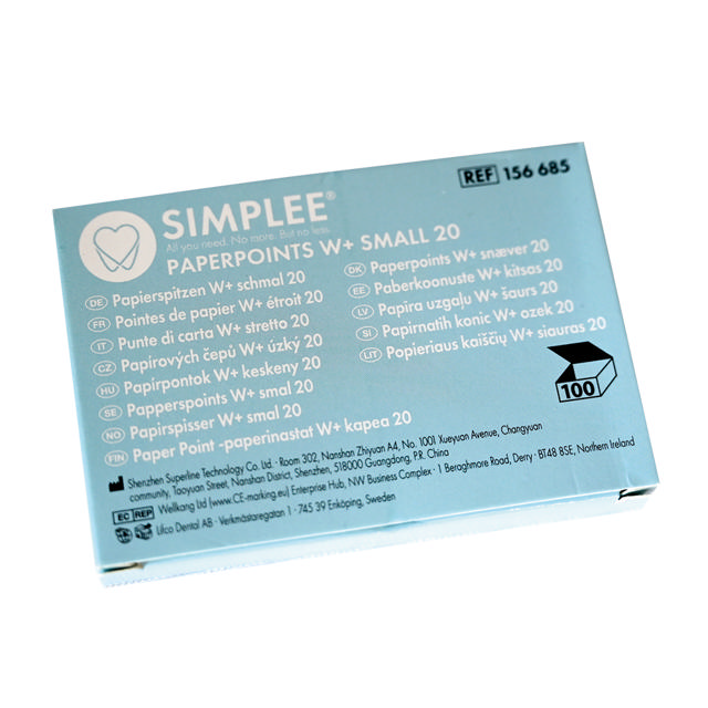 Simplee W+ Gold paperpoints Small 20 gul 