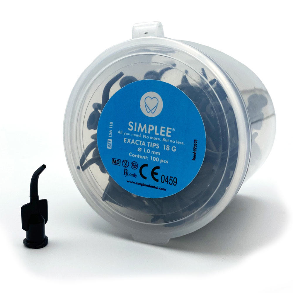 Simplee Exacta Tips appl.spidser 18G/1,2mm sort 
