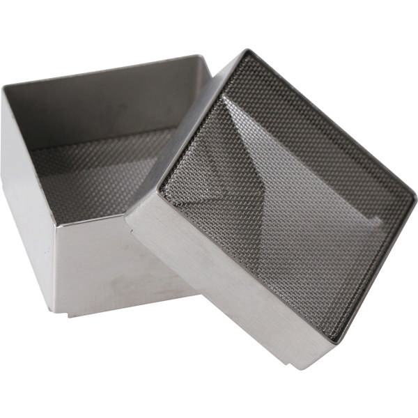 Trådkurv m/låg i rustfrit stål, 5 x 5 x 3 cm