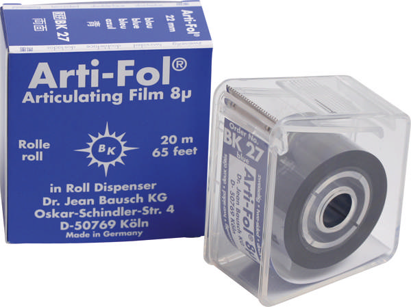 Artikulationsfolie rulle db.sidet 8my blå BK27