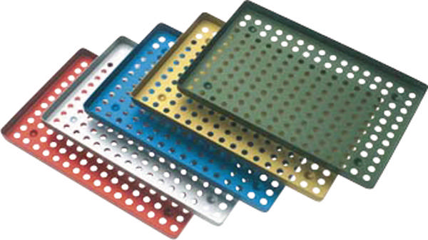 Aluminiumsbakke perforeret 28 x 18cm grå