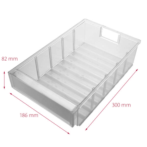 Hurtigkøb kasse 6 186 x 300 x 82 mm, klar, lukket front