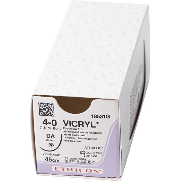 Ethicon vicryl sutur 18531G DA/ 4-0 lilla