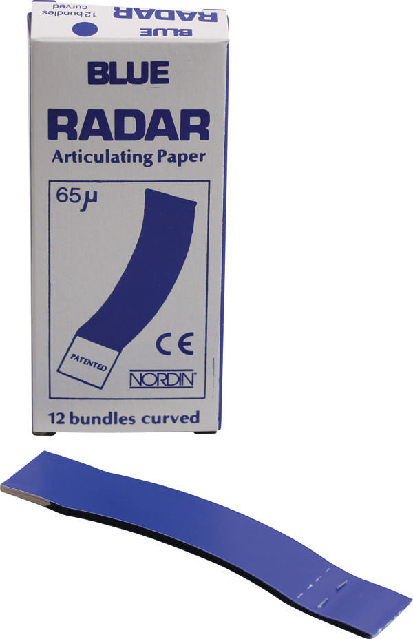 Blue/blue Radar artikulationspapir bøjet 65my  07-001
