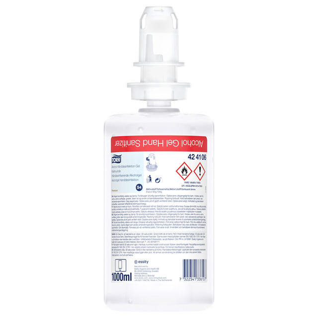 Tork S4 hånddesinfektions gel 80%, 1 liter  143141