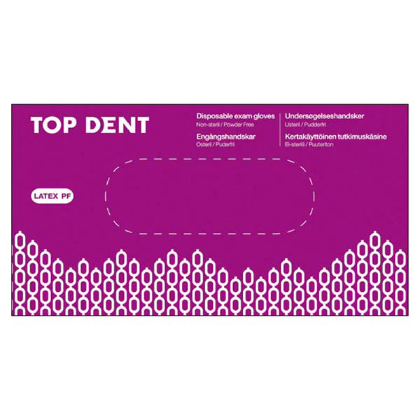 TopDent Latex handsker pudderfri hvid str. S