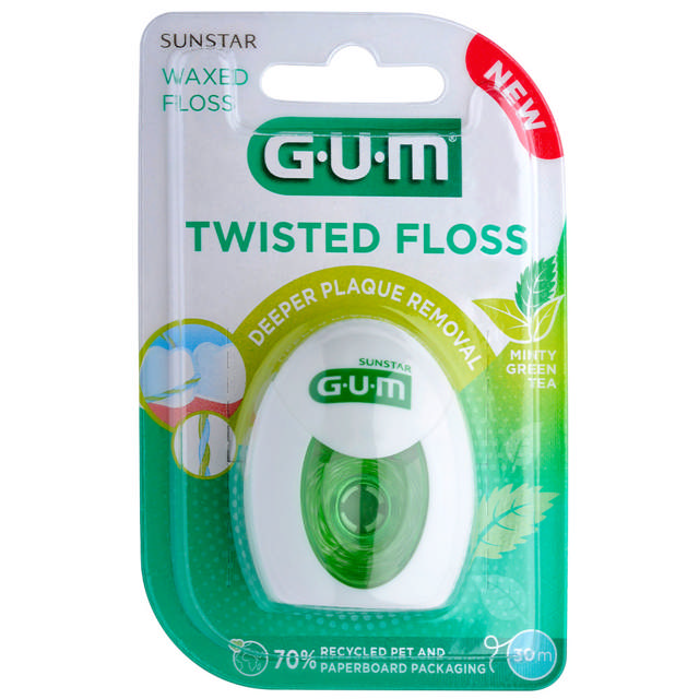 Gum Twisted Floss tandtråd vokset