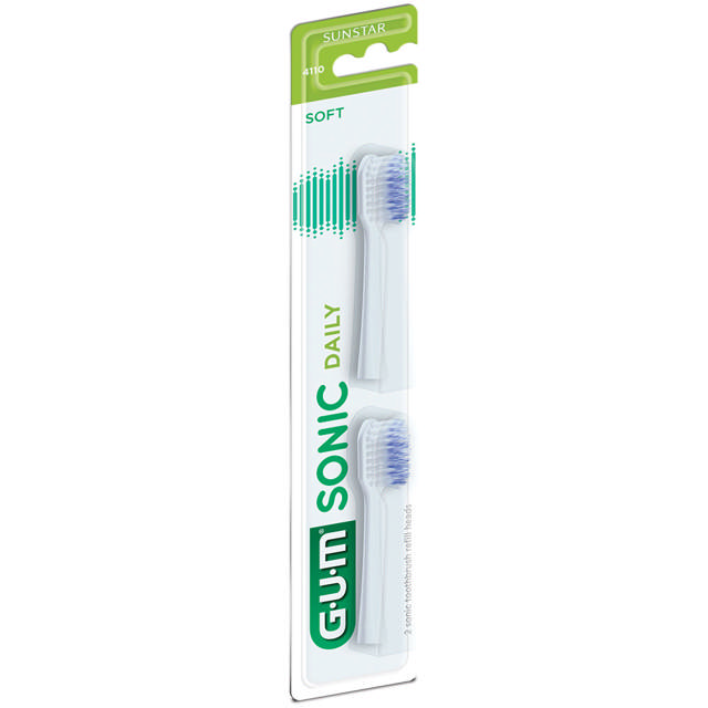 Gum Sonic Daily børstehoveder hvid  4110MVH