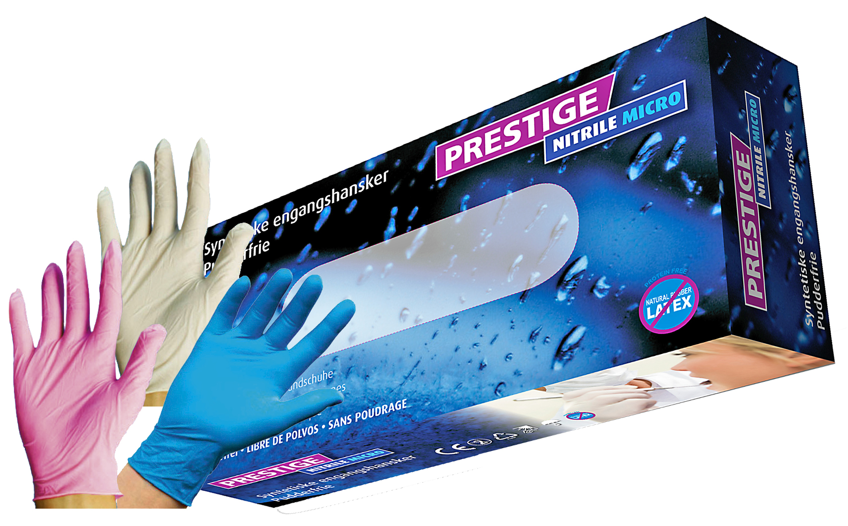 Nitrile handsker blå L Prestige