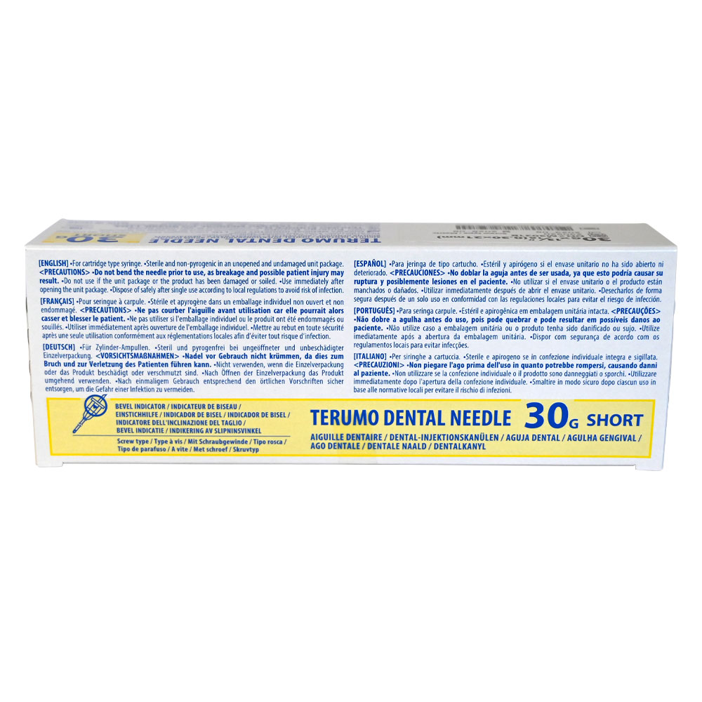 Terumo kanyler 30G/0,30 x 21mm gult gevind M3021B